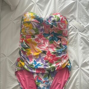 Anne Cole Floral One Piece - Pink, Yellow, Green, Blue